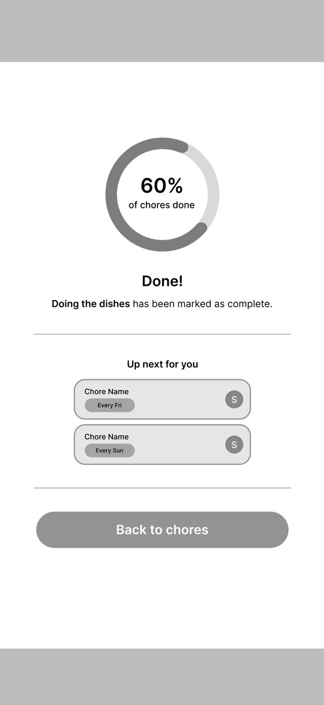 Chore completion lo-fi screen