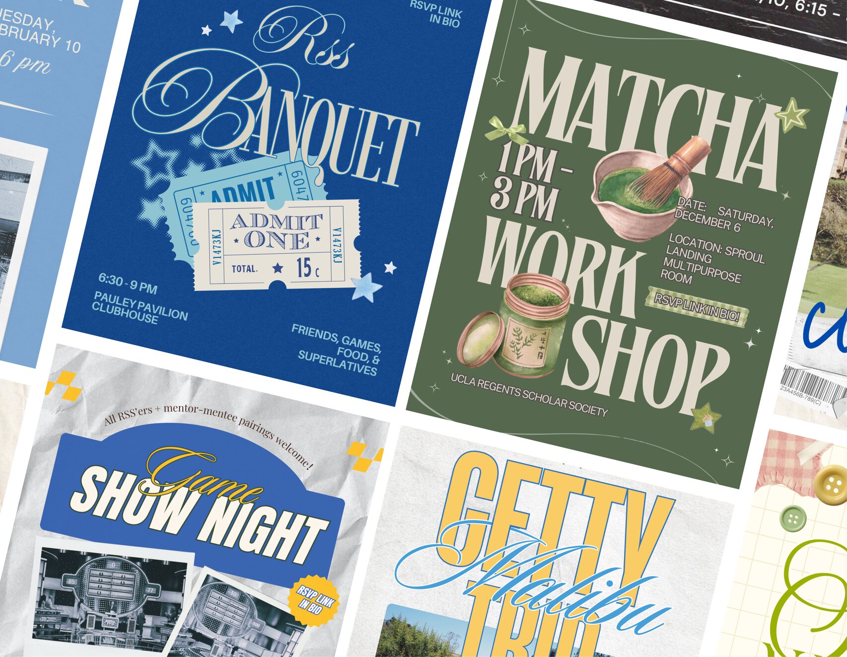 Collage of UCLA RSS Instagram post designs